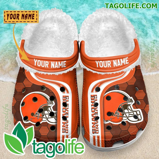 Cleveland Browns Personalized Crocs Fleece Clog