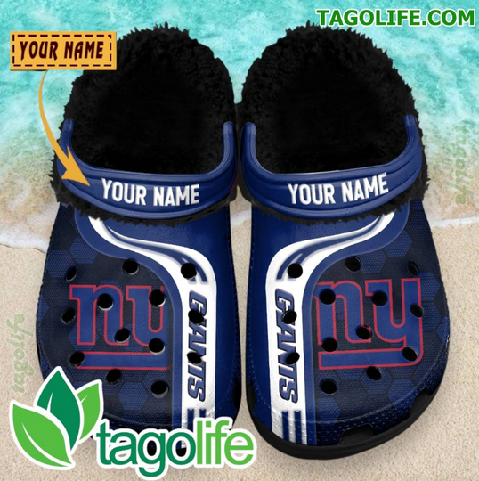 New York Giants Personalized Crocs Fleece Clog