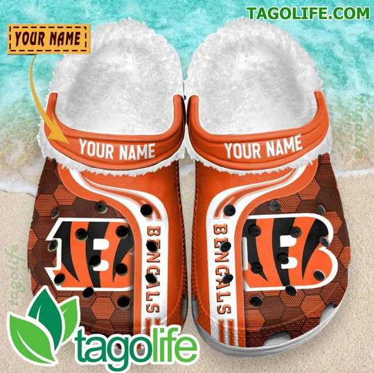 Cincinnati Bengals Personalized Crocs Fleece Clog