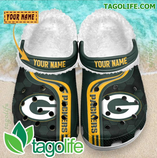 Green Bay Packers Personalized Crocs Fuzzy Clogs