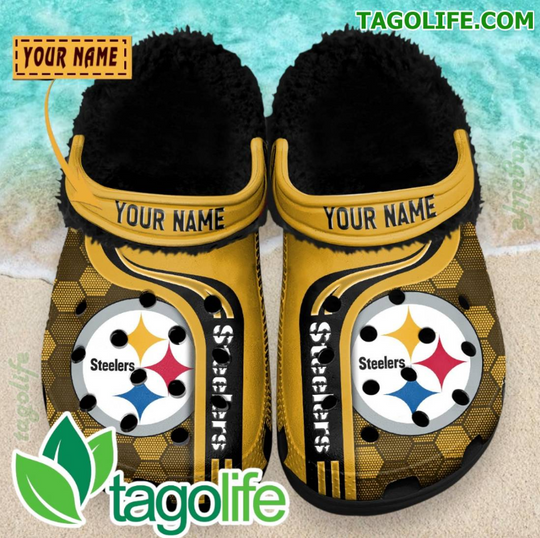 Pittsburgh Steeler Personalized Crocs Fuzzy Clogs