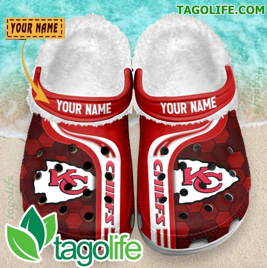 Kansas City Chiefs Personalized Crocs Fuzzy Clogs