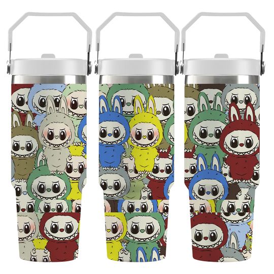 30oz Cute Monster Bubu Water Bottle Tumbler
