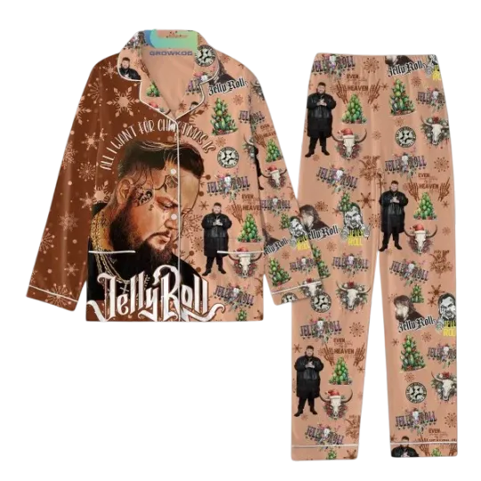 Jelly Roll Christmas Pajamas Set for Adults