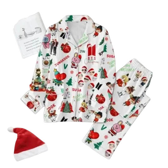 BTS Jungkook V Jimin Suga J Hope RM Jin Christmas Pajama Sets for Adults