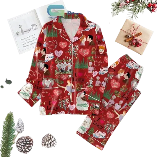Discover Seasons Greetings Lucy and Ricky Pajamas Set for Adults