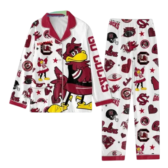 Discover South Carolina Gamecocks 2024 Go Cocks Polyester Pajamas Set