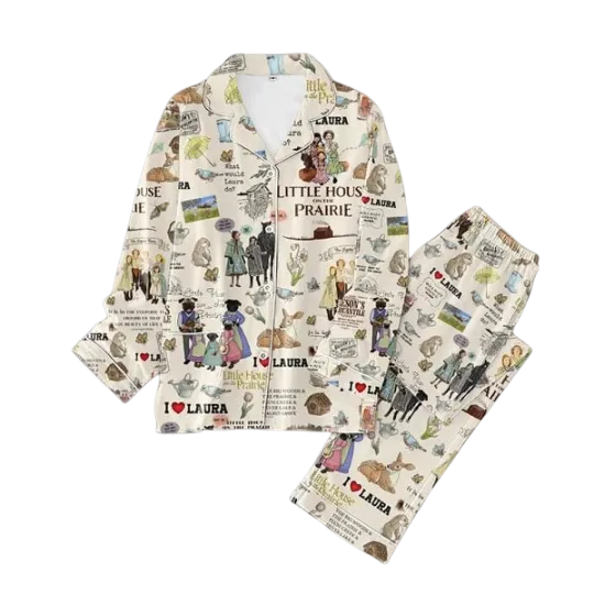Little House On The Prairie You Such A Good Friend Beige Pajamas Set