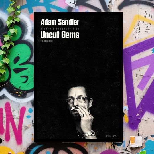 Discover Uncut Gems Movie Poster Wall Art Classic Film Poster Vertical Premium Matte