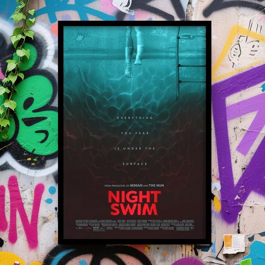 Discover Night Swim Movie Poster, Vertical Wall Art, Classic Film Poster, Movie Fan Collectible