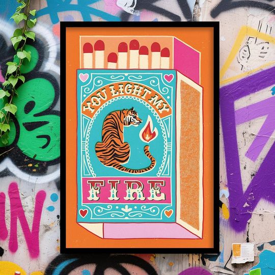 Discover Orange Matchbox Poster Vintage Wall Art Classic Movie Poster