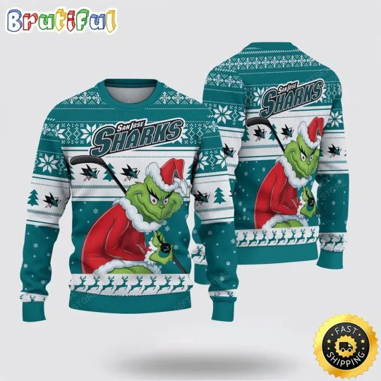 San Jose Sharks Themed Ugly Christmas Sweater