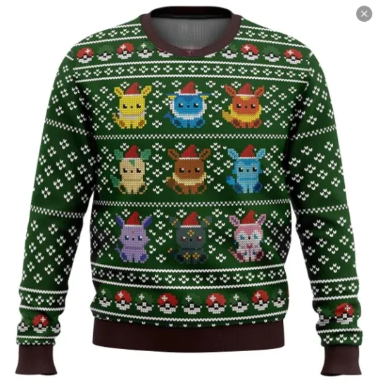 PKM Eevee Eeveelutions Ugly Christmas Sweater