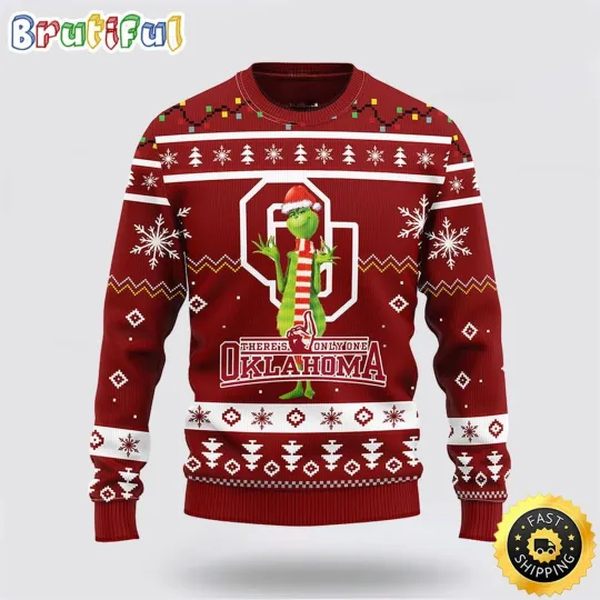 Oklahoma Sooners Inspired Ugly Sweater Funny funny character Christmas