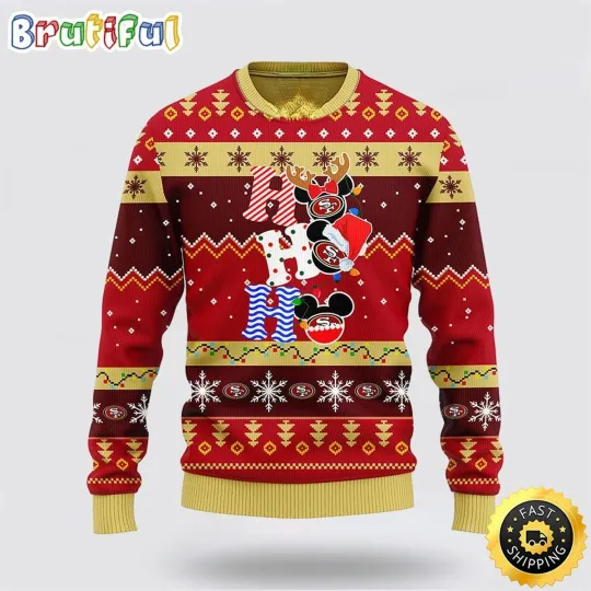 Discover Niners Fan Ugly Christmas Sweater  Cartoon Holiday Style Knit HoHoHo
