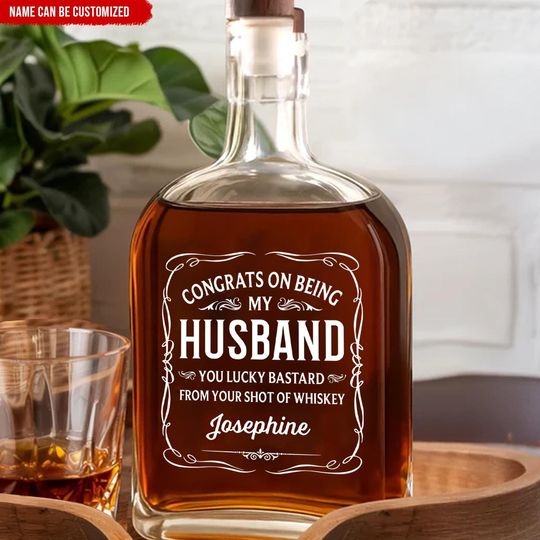 Discover Personalized Whiskey Bottle for Husband - Custom Gift for Him, Anniversary & Dad