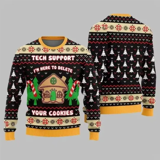 Discover Ugly Christmas Sweater, Tech Support I’m Here to Delete Your Cookies