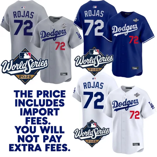 Discover Men's Dodgers #72  Miguel Rojas 2025 World Series Home Replica Player Jersey