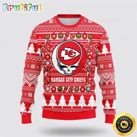 Discover Tie Dye Style Christmas Sweater  Kansas City Inspired Skull Ugly Christmas Fleec