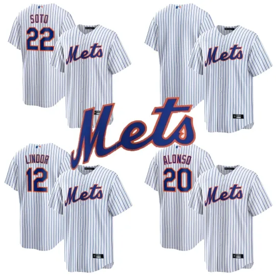 Discover NWT Men's/Youth Mets White Home Replica All Stitched Player Jersey