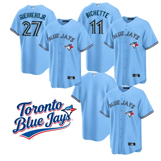 Discover Men's Blue Jays Powder Blue Alternate Limited Player Jersey Printed Jersey