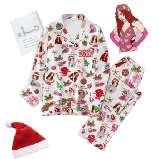 Chappell Roan Pink Pony Club Christmas Pajamas Set