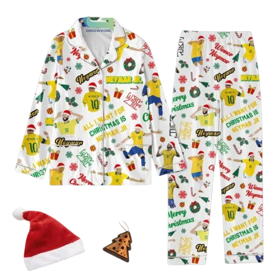 Discover Neymar Jr Christmas Pajamas Set for Adults