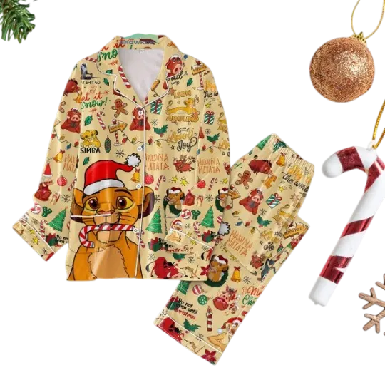 Hakuna Matata Lion Around Pajamas Set for Adults