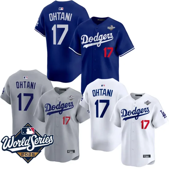Discover Men's Dodgers #17 Shohei Ohtani 2025 World Series Home Replica Player Jersey