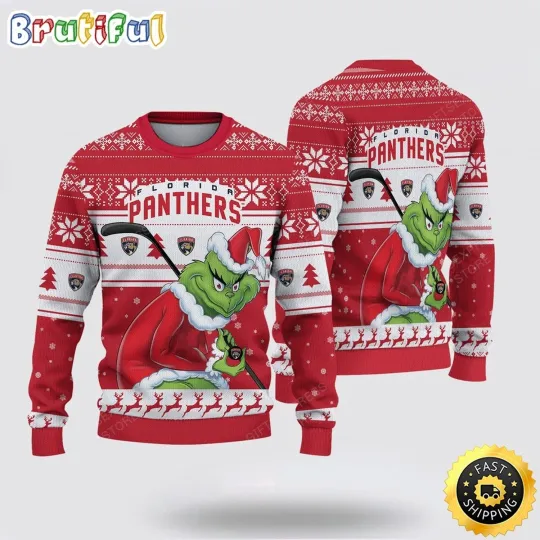 Discover Florida Panthers Themed Ugly Christmas Sweater Fan Made funny character Edition