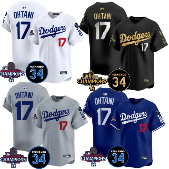 Men's Dodgers #17 Shohei Ohtani World Champions Jersey