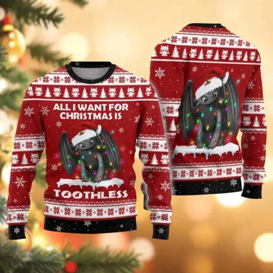 Discover Dragon Christmas Ugly Sweater, How To Train Dragon Sweater Gift Happy Holiday
