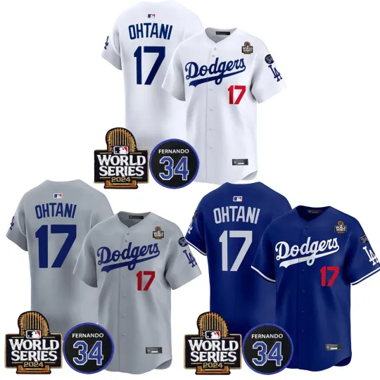 Men's #17 Dodgers Shohei Ohtani World Series Jersey
