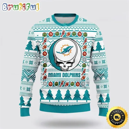 Discover Miami Inspired Ugly Christmas Fleece  Steal Style Skull Fan Made Knit