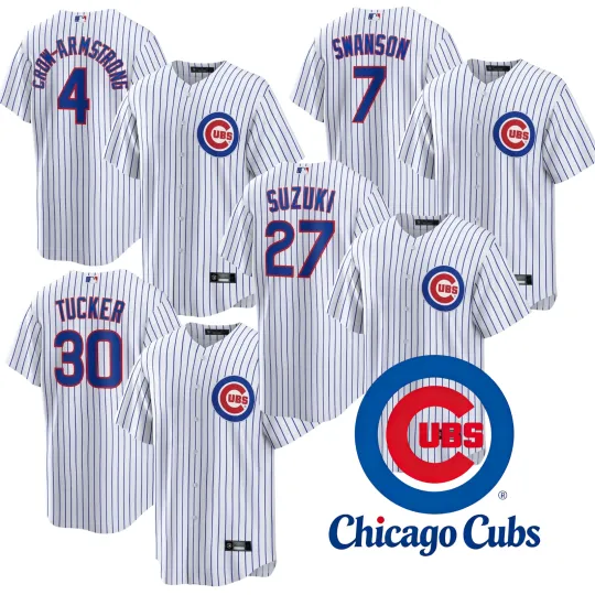 Men's/Youth Cubs White White Home Replica Player Jersey