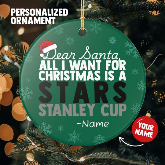 Discover Dallas Stars Christmas Ornament Gift, All I Want For Stars Personalized Christmas Gift Holiday Decoration Stars Hockey