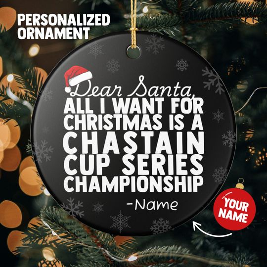 Discover Ross Chastain NASCAR Christmas Ornament Gift, All I Want For Ross Chastain Personalized Gift, Holiday Decoration Ross Chastain Gift