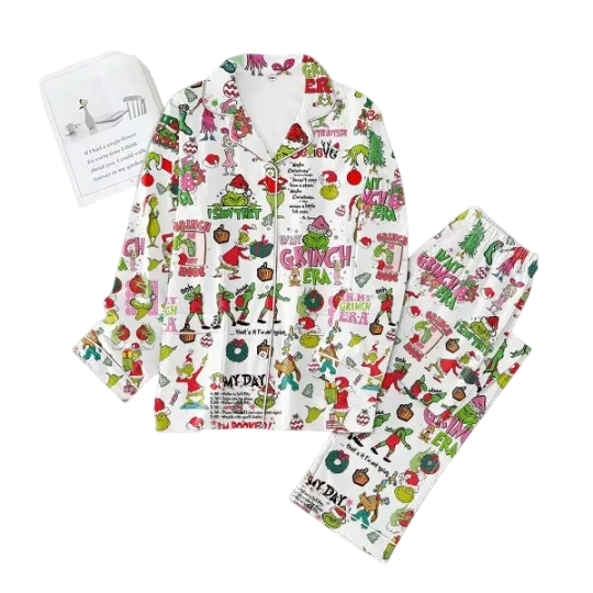 Discover Christmas Holiday Love Grin Pajamas Set