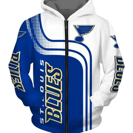 Discover St Louis Blues 3D Zip Up Hoodie for Hockey Fans