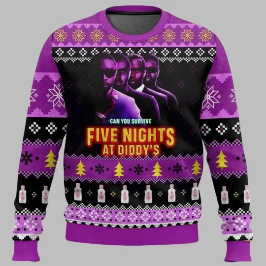 Discover Diddy’s Can You Survive Five Night At Diddy’s Ugly Christmas Sweater