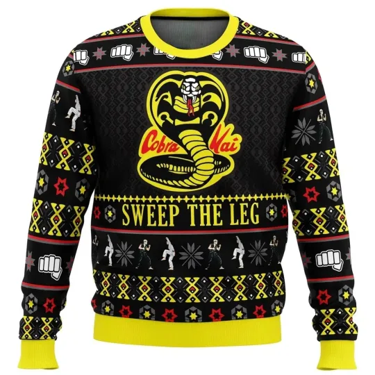 Cobra Kai Sweep The Leg Karate Kid Ugly Christmas Sweater