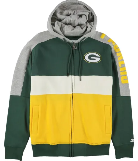 Discover STARTER Green Bay Packers 3D Zip Hoodie Sweatshirt, Multicoloured, Large