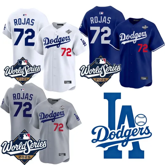 Discover Men's Dodgers #72 Miguel Rojas 2025 World Series Jersey All Stitched S-3XL