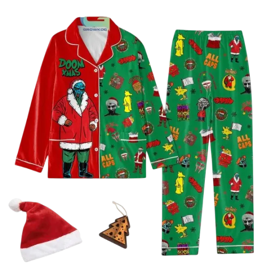 Discover Dooom X Mas All Caps Pajamas Set for Adults