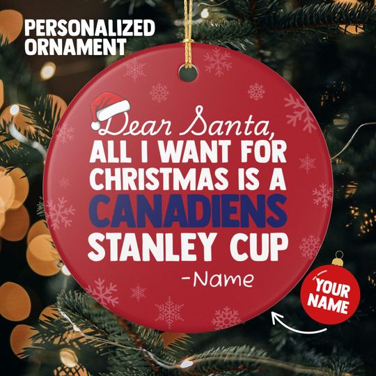 Discover Montreal Canadiens Christmas Ornament Gift, All I Want For Canadiens Personalized Christmas Gift Holiday Decoration Canadiens Hockey