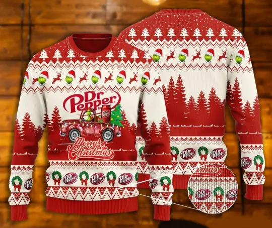 Dr Pepper funny character Ugly Christmas Sweater