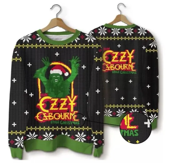 Ugly Christmas Sweater Ozzy Osbourne