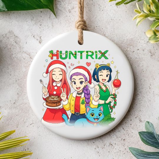 KPOP Demon Hunter Ceramic Ornament, Christmas Keepsake, Holiday Gift Decoration for Fans, Printed 2 Sides