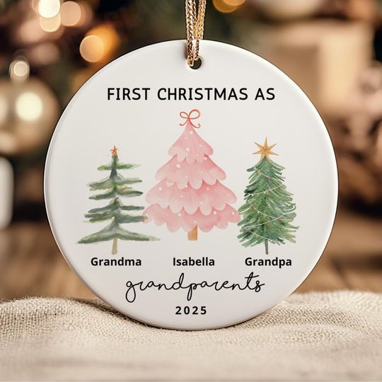 Discover First Christmas as Grandparents Ornament (Personalized Names, 2025)