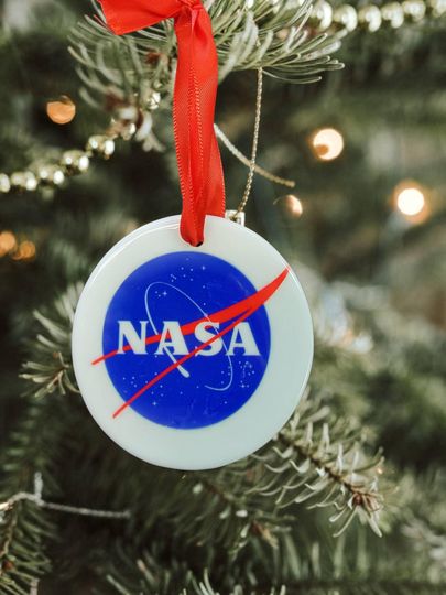 Personalized NASA Logo Ceramic Ornament - Space Christmas Decor